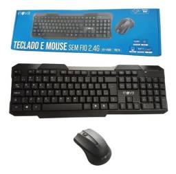 Título do anúncio: Kit Teclado E Mouse Sem Fio Wireless 2.4ghz Inova Preto<br>( Loja Shopping dos Eletrônicos )