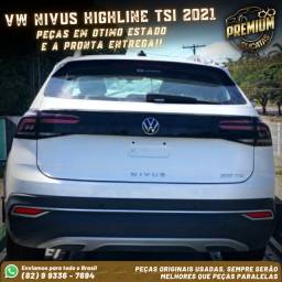 Título do anúncio: Sucata baixada VW Nivus highline 200TSI 1.0 turbo 2021 para venda de peças.