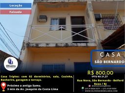 Título do anúncio: Triplex para Locação em Belford Roxo, São Bernardo, 2 dormitórios, 1 banheiro, 1 vaga