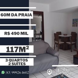 Título do anúncio: Apartamento com 3 dormitórios à venda, 117 m² por R$ 490.000,00 - Cabo Branco - João Pesso