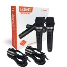 Título do anúncio: Microfone Profissional + Cabo 4m Lelong Le-904 Kit 2 Unidades