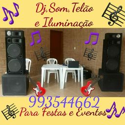 Título do anúncio: ALUGUEL DE SOM COM DJ, TELÃO E ILUMINAÇÃO PARA FESTAS E EVENTOS.