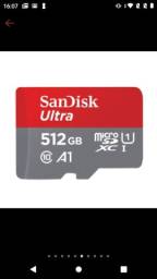 Título do anúncio: Cartão de memória novo SanDisk 512 6b + adaptador