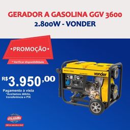 Título do anúncio: Gerador à Gasolina 2800W GGV3100 110V Vonder 