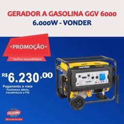 Título do anúncio: Gerador à Gasolina 6000W GGV6000 Bivolt Vonder 