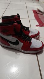 Título do anúncio:  Sapato novo Jordan vermelho com branco