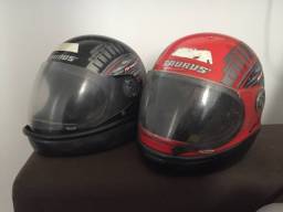 Título do anúncio: Dois capacetes taurus básico - usados