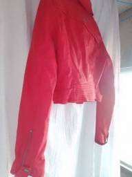 Título do anúncio: Jaqueta de couro vermelho feminina 