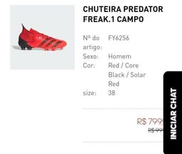 Título do anúncio: Chuteira Adidas Predator Profissional n38