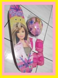 Título do anúncio: R$139 skate infantil Barbie betty + kit proteção completo cotoveleira joelheira capacete