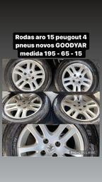 Título do anúncio: Rodas do peugout 4 pneus novos goodeyear valor $ 1,700,00