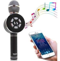 Título do anúncio: Microfone Bluetooth Sem Fio Karaokê C/ Led Fm Mt-1035