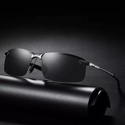 Título do anúncio: Óculos de sol preto armação em alumínio resistente polarizado proteção UV 400