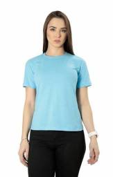 Título do anúncio: Camiseta Feminina Básica Gola Redonda Azul Claro