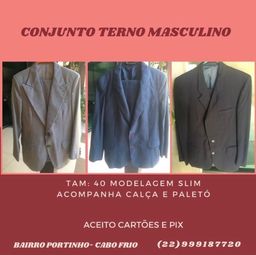 Título do anúncio: Ternos Masculino Slim. Brinde uma gravata Corte Italiano R$79,90 Centro Cabo Frio.