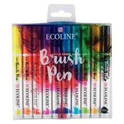 Título do anúncio: Marcador aquarelável Talens Ecoline Brush Pen - Kit com 10 cores - Novo