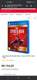 Título do anúncio: Jogo play4 spider man