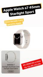 Título do anúncio: Apple Watch s7 45mm Starlight / Novo lacrado 1 ano garantia Apple 