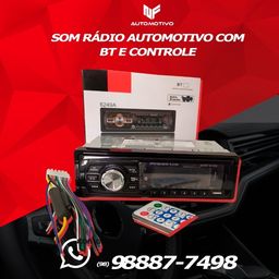 Título do anúncio: Som rádio automotivo com Bluetooth e controle / usb / 2 saidas rca