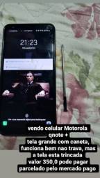 Título do anúncio: Motorola qnote+ tela trincada mas funcionando 