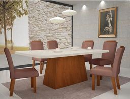 Título do anúncio: Mesa modelo Vicenza com 06 cadeiras e tampo de mesa em vidro | N0V0