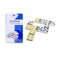 JOGO DOMINO 28 PECAS RED STAR COLORIDO COM LATA