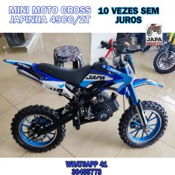 Japa Mini Motos - Mini Moto Cross Ferinha Partida Elétrica 49cc/2t Azul
