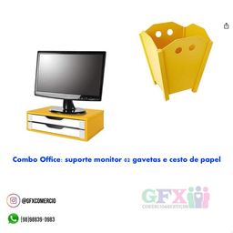 Título do anúncio: COMBO OFFICE ( suporte p monitor c 2 gavetas  e cesto de papel 