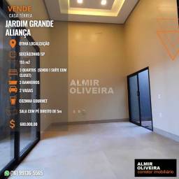 Título do anúncio: MX  Casa térrea  Jd. Grande Aliança - 3 Dormitórios (1 suite)  2 Vagas - Sertãozinho/SP