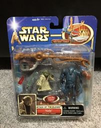 Título do anúncio: Star Wars Mestre Jedi Yoda + Droid 2 pack - Hasbro filme LACradO original