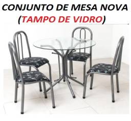 Título do anúncio: Mega promoção de Conjunto de Mesa 4 cadeiras Com Tampo de Vidro Redondo,Aproveite!!
