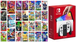 Nintendo Switch Oled 64gb Branco Completo Na Caixa +4 Jogos