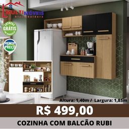 Título do anúncio: Armário de Cozinha Completa Compacta com Balcão Rubi 2 Cores - Entrega Grátis