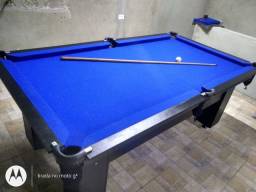 Título do anúncio: Mesa de Bilhar Charme Preta Tx Tecido Azul Modelo OKJ3565