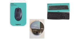 Título do anúncio: Kit Escritório Mouse Logitech M100 Teclado Logitech K120 Mousepad Maxprint Gel 12XR$ 13,65