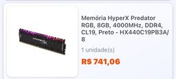 Título do anúncio: Memória DDR4 4000Mhz HyperX Predator RGB