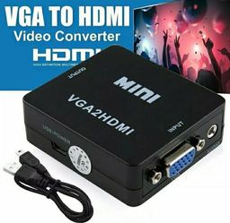 Título do anúncio: Conversor Adaptador Vga x Hdmi Com Audio P2