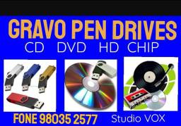 Título do anúncio: GRAVO PEN DRIVE CD  DVD  QUALIDADE