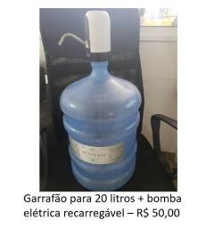Título do anúncio: Garrafão para 20 litros - bomba elétrica recarregável