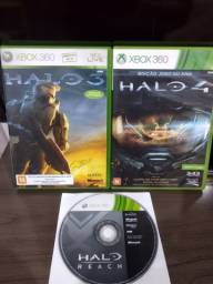 Título do anúncio: Jogos Originais Halo 3, 4 e Reach Xbox 360