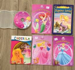 Título do anúncio:  5 livros Clássicos mais CD das Princesas Disney s/ novos R$29,90 C. Frio