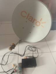 Título do anúncio: Antena TV parabolica Claro / receptor e control 