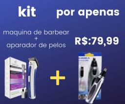 Título do anúncio: promoção kit maquina de barbear mais aparador de pelos. 
