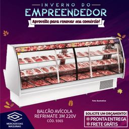 Título do anúncio: Balcão avícola com bandejas 3 metros Refrimate Novo Frete Grátis