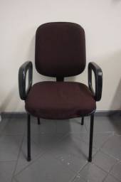 Título do anúncio: Cadeira de Escritório Fixa c/ Braço Bordô 98 cm x 57 cm x 54 cm