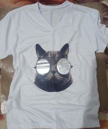 Título do anúncio: Camiseta Gato Óculos de sol cromado