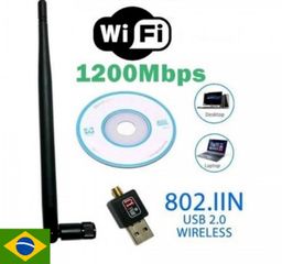 Título do anúncio: Antena Wi-fi Adaptador Wireless 1200mb/s Usb Pc Notebook