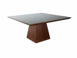 Título do anúncio: Jogo de jantar com mesa quadrada de 1,5m por 1,5m vidro laqueado preto