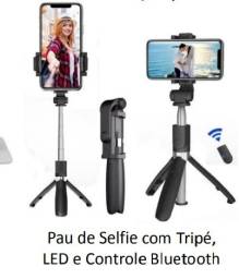 Título do anúncio: Tripé Selfie com Luz e recarga USB
