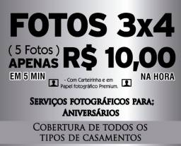 Título do anúncio: Promoção De Fotos 3X4 ( 5 Fotos ) Na Hora R$ 10,00 